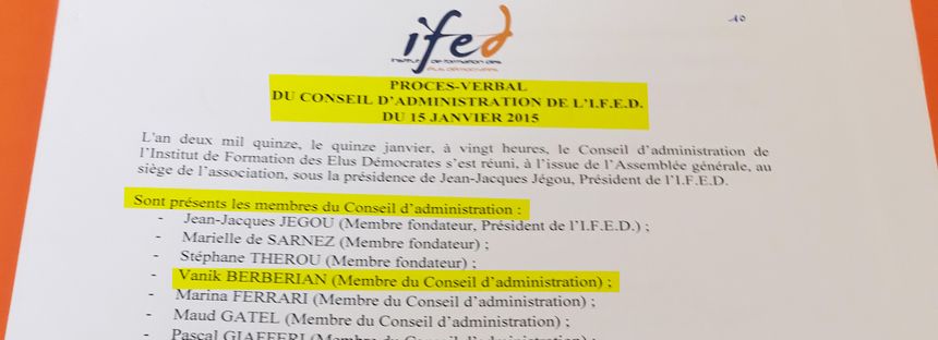 Extrait du proc&egrave;s-verbal du Conseil d&rsquo;administration de l&rsquo;IFED, le 15 janvier 2015