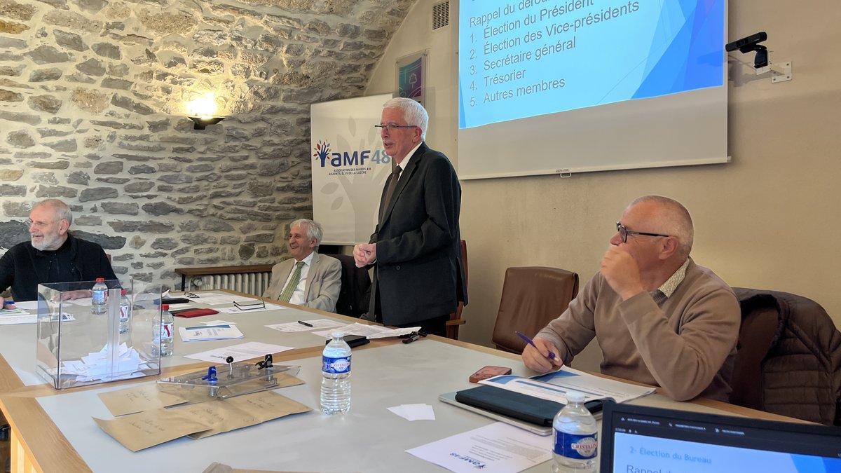 , Le conseil d’administration de l’association des maires de France de Lozère se réunit et réélit Alain Astruc à la présidence